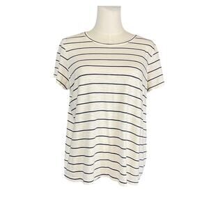 Marine Layer Striped Tee Medium Soft Cotton Modal White Navy Casual Top